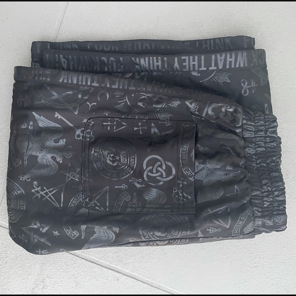 Killstar brand women’s polyester holographic print bellbottoms - Picture 5 of 6